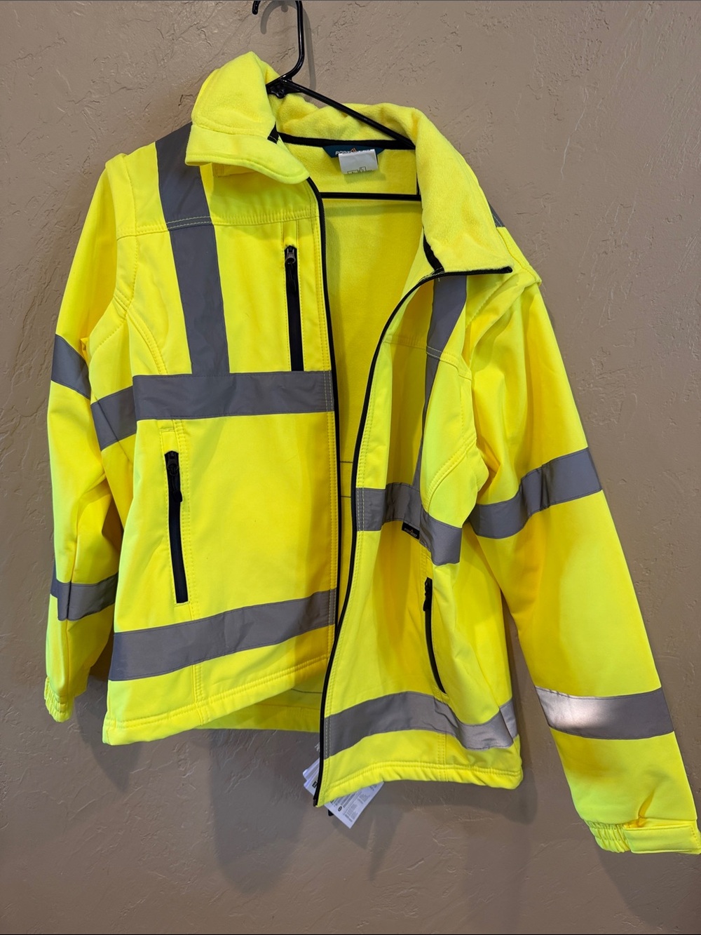 Portwest Neon Yellow Safety Jacket with Reflective Stripes